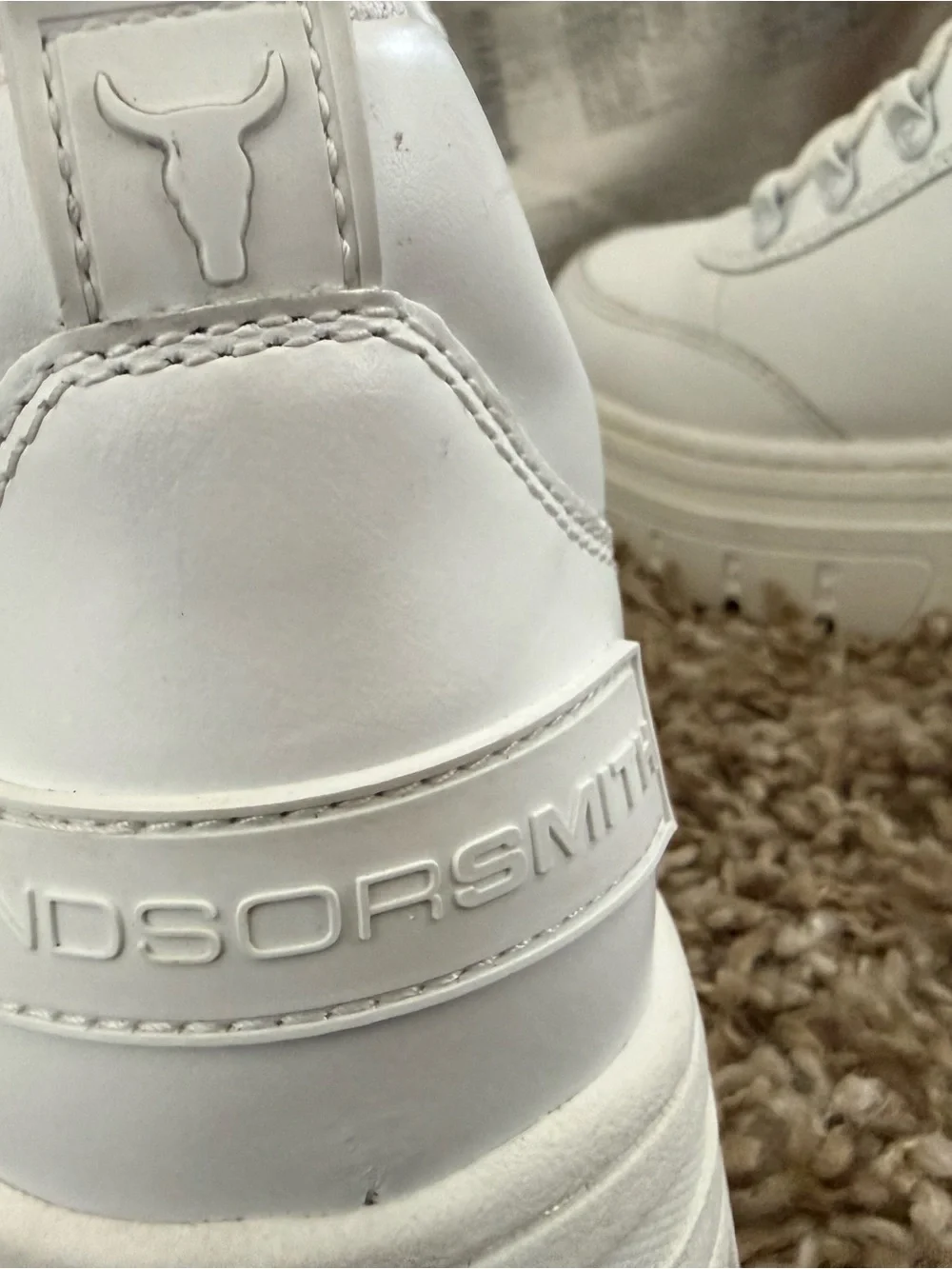 Windsor Smith All-White Platform Lace-Up Sneakers